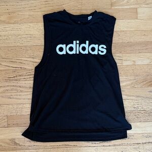 Adidas Black Sleeveless Shirt with White Logo